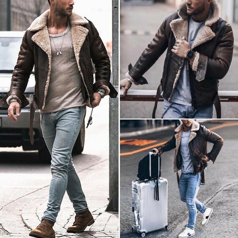 Men' Wool & Blends Mens Leather Jackets Male Motorcycle Jacket PU Business Casual Thick Warm Fur Collar Winter Faux Biker Coats Windproof, Brown
Men' Wool & Blends Mens Leather Jackets Male Motorcycle Jacket PU Business Casual Thick Warm Fur Collar Winter Faux Biker Coats Windproof, Brown
