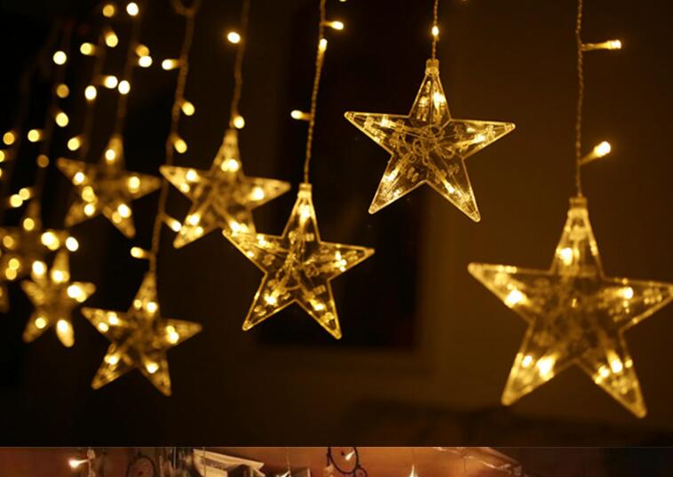 2.5M Curtain Light LED Star Christmas Garland 220V EU Outdoor/Indoor lighting String Fairy Lamp Wedding Holiday Party Decoration от DHgate WW