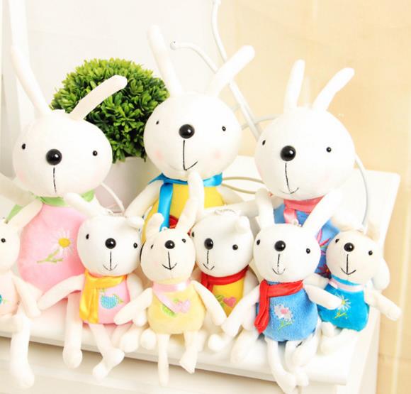 Plush rabbit pendant keychains cute cartoon bunny doll stuffed animals toys lovely bag room decorations 12cm 17cm 22cm 32cm