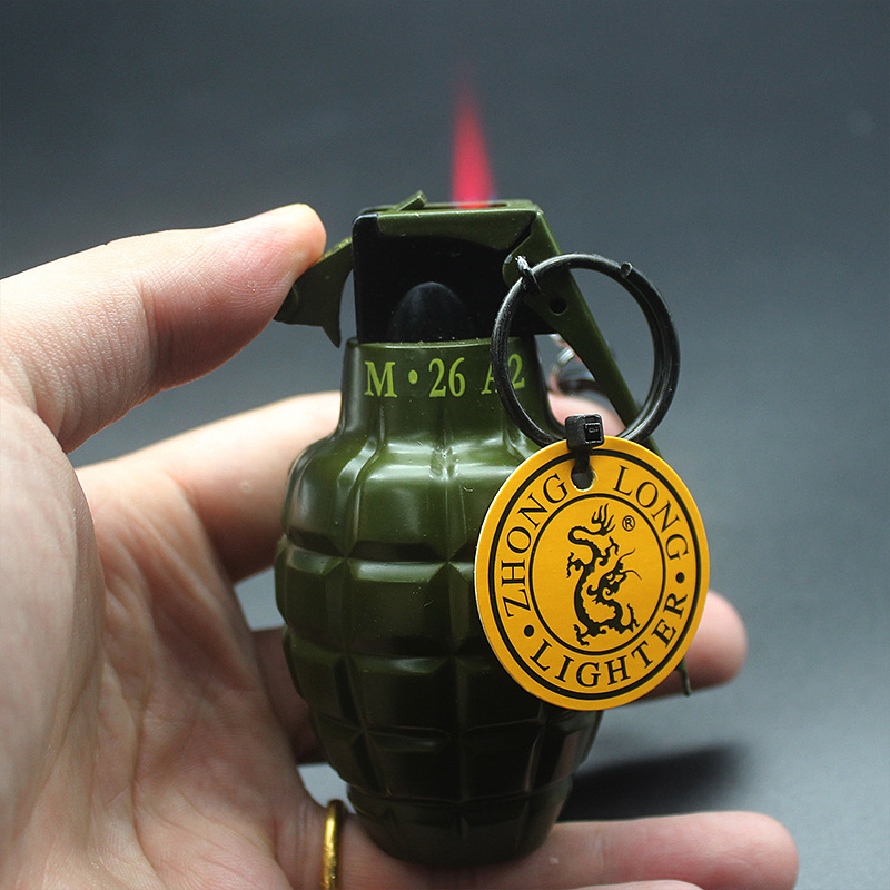 ZL806 spray paint grid grenade pendant lighter refillable butane gas creative military green windproof lighter military model wholesale
ZL806 spray paint grid grenade pendant lighter refillable butane gas creative military green windproof lighter military model wholesale