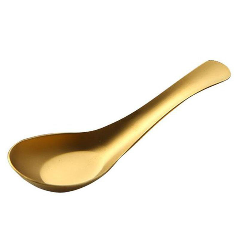 Stainless Steel Soup Spoons Gold Cooked Rice Scoop Kids Dinner Tableware Kitchen Accessories Wholesale4962569