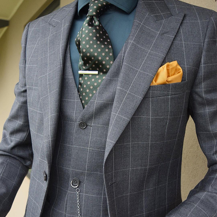 Classic Plaid Groom Wedding Tuxedos Mens Prom Pants Suits Formal Business Work Blazer Custom Made Clothes