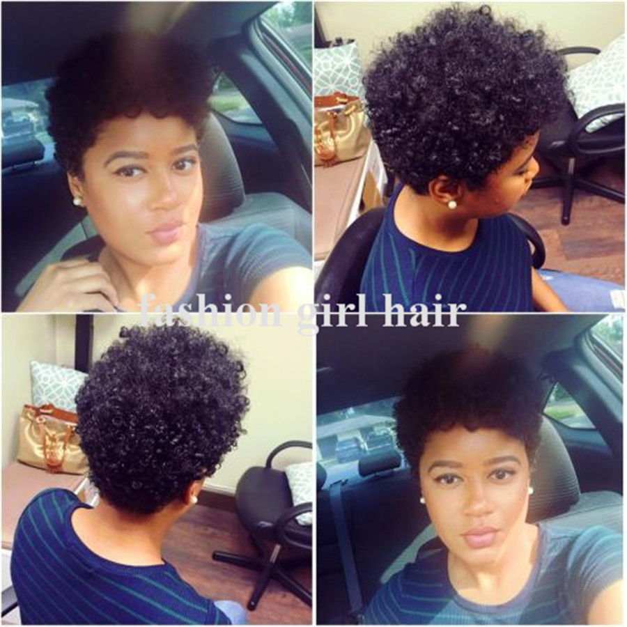 Short Sassy Curl Pixie Cut Wig kinky curly Bob Human Hair Wigs For Women Brazilian Remy 150% full Density