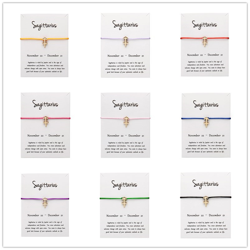 White Card Fashion Jewelry 12 Constellation Zodiac Sagittarius Lucky Rope Bracelet Bangles For Women Accessories
White Card Fashion Jewelry 12 Constellation Zodiac Sagittarius Lucky Rope Bracelet Bangles For Women Accessories