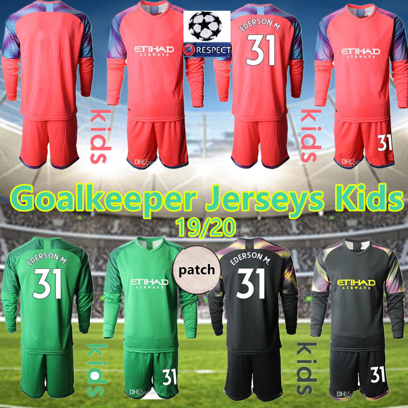 2019 2020 Long Sleeve Kid Youth Ederson Moraes Goalkeeper Jerseys Kids Soccer Sets #31 Ederson M. #1 C. Bravo Boy Kit Children Uniform, Black
2019 2020 Long Sleeve Kid Youth Ederson Moraes Goalkeeper Jerseys Kids Soccer Sets #31 Ederson M. #1 C. Bravo Boy Kit Children Uniform, Black