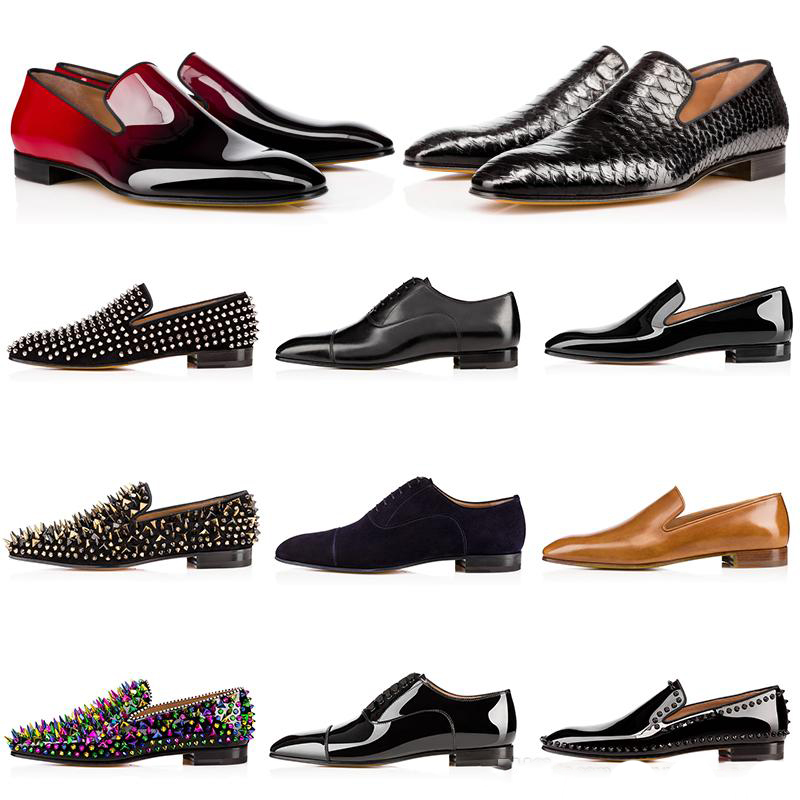 Matt Patent Leather Round Toes Slip-on Spikes Flat Business Sneakers Luxury Mens Designer Dress Shoes Red Bottoms Casual Shoes, Item #1
Matt Patent Leather Round Toes Slip-on Spikes Flat Business Sneakers Luxury Mens Designer Dress Shoes Red Bottoms Casual Shoes, Item #1