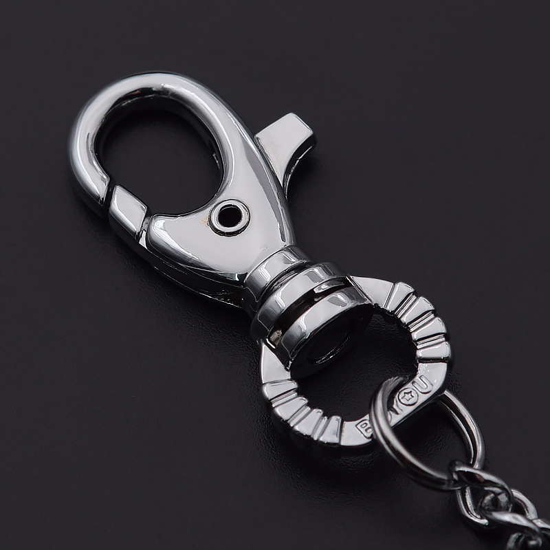 stainless steel hip hop Fashion Men Women Keychain Anti-lost Long Chain Key Ring Metal Car Key Chain Bag Charms Pendant