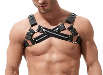 MSemis Leather Harness Mens Bondage Fetish Gay bdsm Bondage Shoulder Body Chest Muscle Men Harness Belt Straps Arnes Hombre Gay