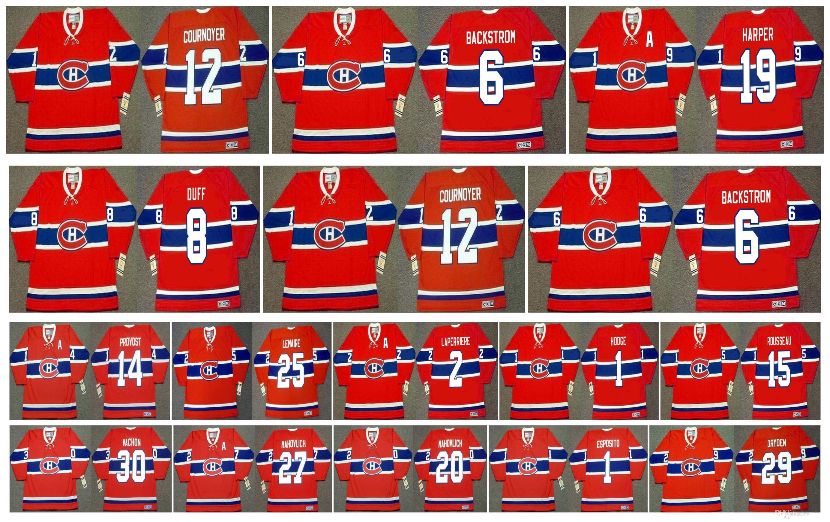 Vintage Montreal Canadiens Jersey 19 Larry Robinson 29 Ken Dryden 30 VACHON 27 FRANK MAHOVLICH 20 PETER MAHOVLICH 1 TONY ESPOSITO CCM Hockey, Colour 15
Vintage Montreal Canadiens Jersey 19 Larry Robinson 29 Ken Dryden 30 VACHON 27 FRANK MAHOVLICH 20 PETER MAHOVLICH 1 TONY ESPOSITO CCM Hockey, Colour 15
