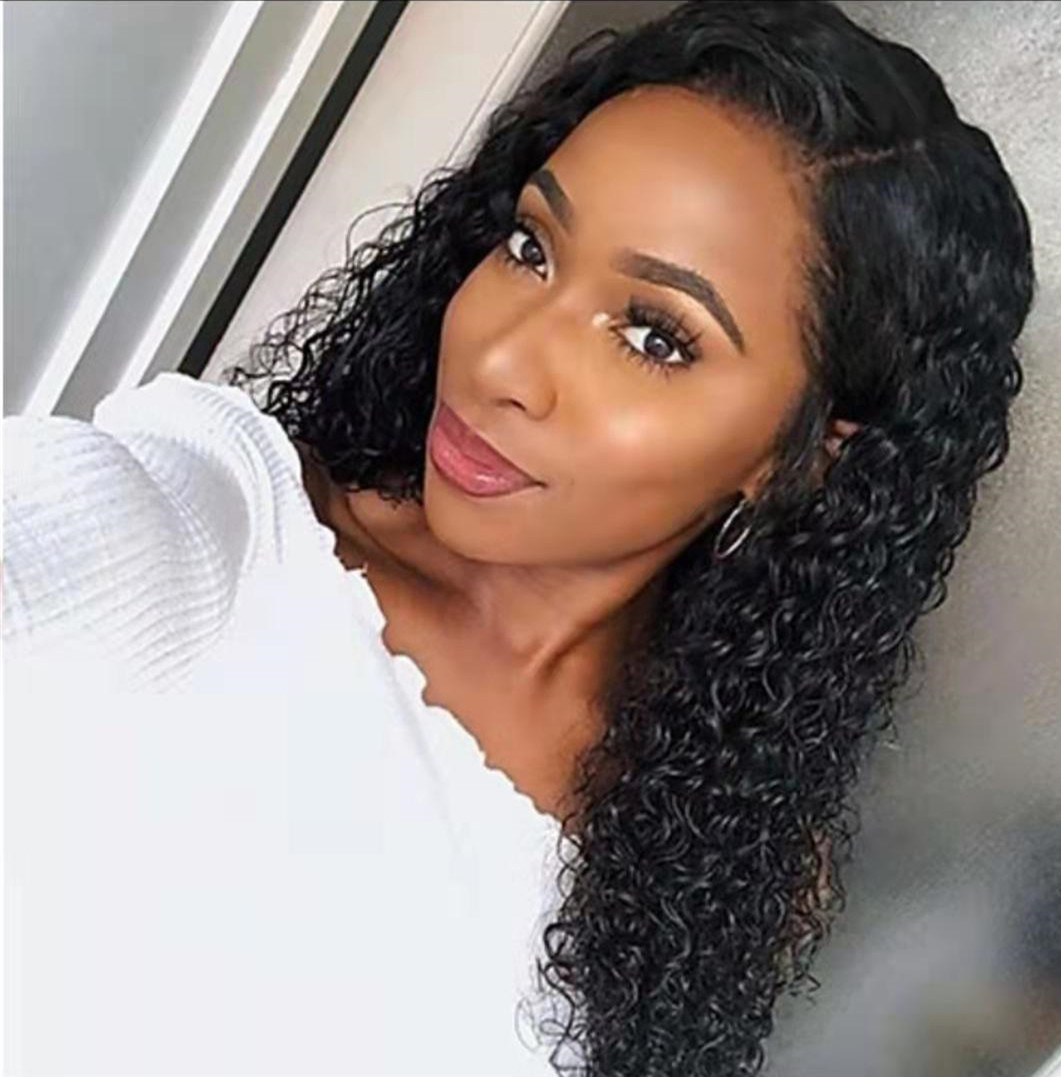 Hot Curly Transparent full lace human hair wigs pre plucked Transparent Full Lace Wig , Cuticle Aligned Brazilian Human Hair Lace Wig 130%