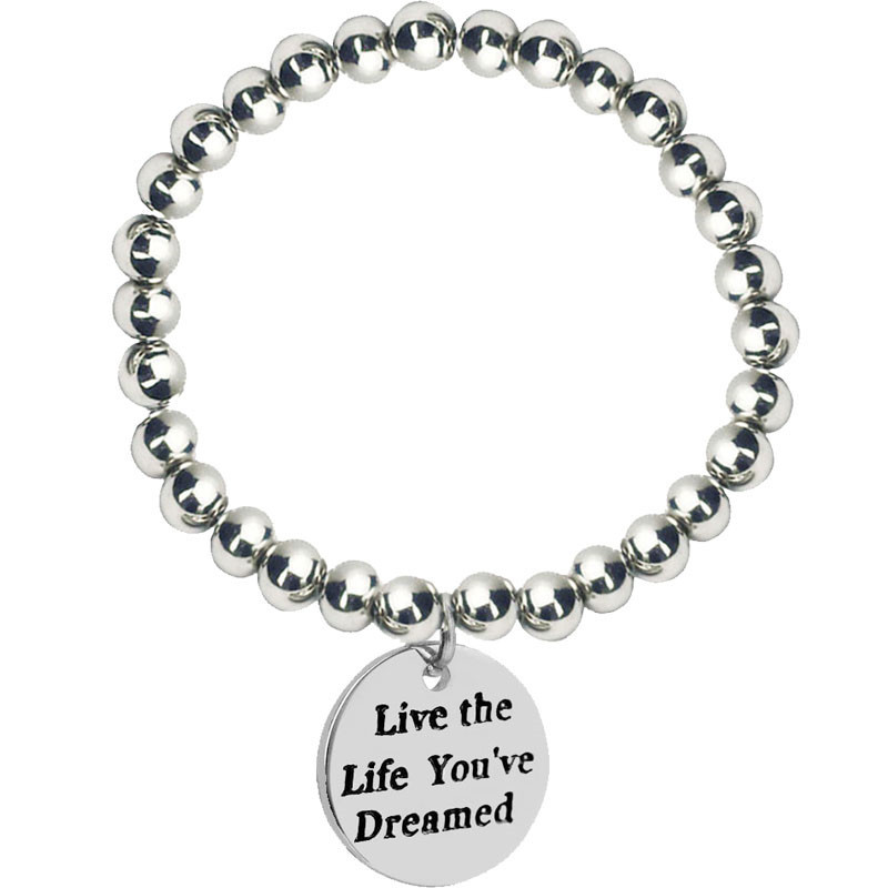 Fashion men's stainless steel jewelry 8mm stainless steel bead bracelet DIY men's sports fitness series jewelry