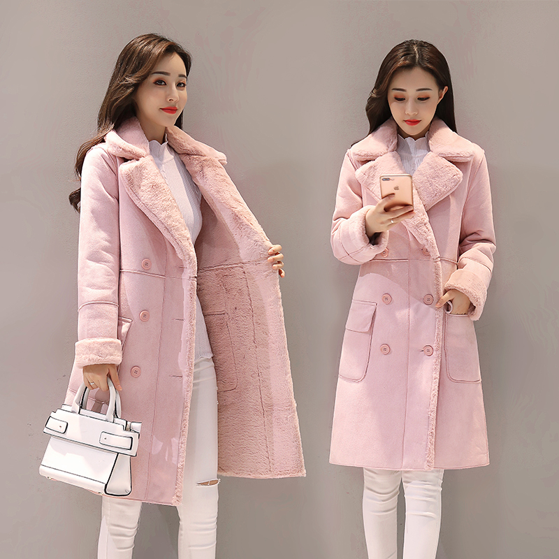 Women Suede Fur Winter Coat 2018 Fashion Thick Faux Sheepskin Long Jacket Overcoat Female Solid Warm Trench Coats, Pink
Women Suede Fur Winter Coat 2018 Fashion Thick Faux Sheepskin Long Jacket Overcoat Female Solid Warm Trench Coats, Pink