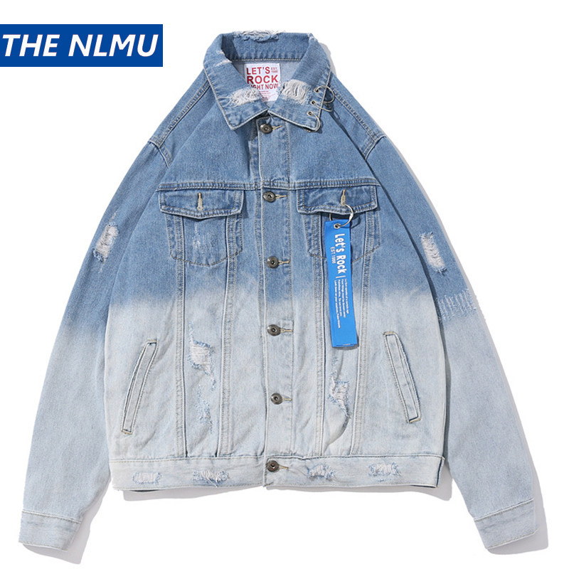 Streetwear Gradient Denim Jackets Men Hip Hop Hole Jeans Coat Long Sleeve Blue 2019 Fashion Mens Casual Jacket Cotton HZ022
Streetwear Gradient Denim Jackets Men Hip Hop Hole Jeans Coat Long Sleeve Blue 2019 Fashion Mens Casual Jacket Cotton HZ022