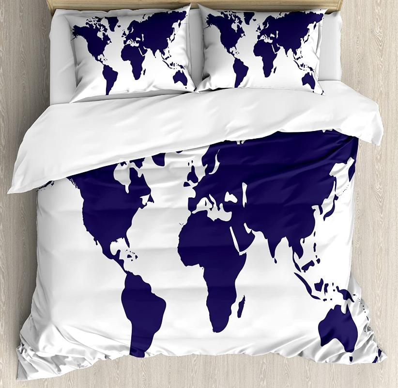 Map Duvet Cover Set Indigo Colored Graphic Map of the World Vivid Display International Global Theme Bedding Set Indigo White, As pic
Map Duvet Cover Set Indigo Colored Graphic Map of the World Vivid Display International Global Theme Bedding Set Indigo White, As pic
