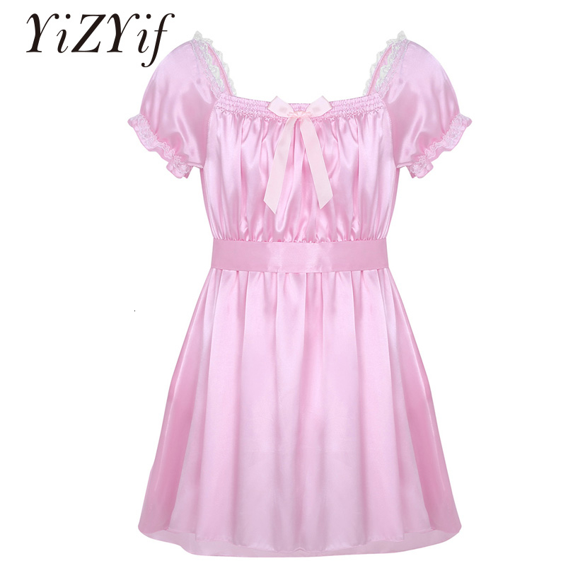YiZYiF Men Sissy Nightwear Sexy Underwear Square Neckline Shiny Soft Satin High Low Design Crossdress Lingerie Dress with Sash V191213, Red;black
YiZYiF Men Sissy Nightwear Sexy Underwear Square Neckline Shiny Soft Satin High Low Design Crossdress Lingerie Dress with Sash V191213, Red;black