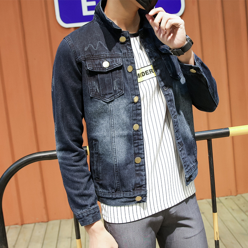 2020 Men's Fall Trend Handsome Denim Jacket Youth Single-Breasted Wear White Leisure Denim Jacket, Blue
2020 Men's Fall Trend Handsome Denim Jacket Youth Single-Breasted Wear White Leisure Denim Jacket, Blue