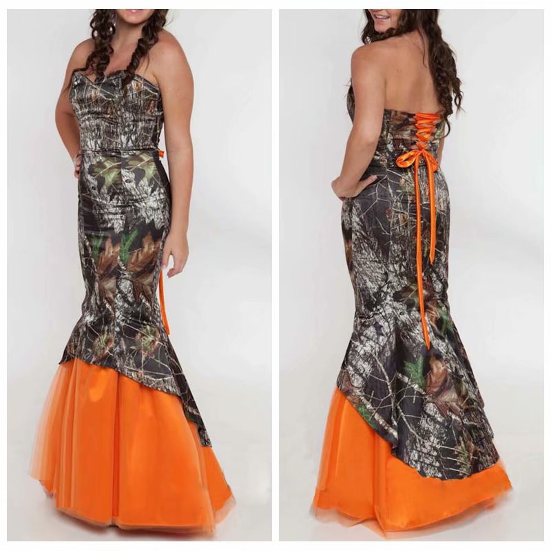2020 Plus Size Camo Wedding Dresses Mermaid Orange Tulle Strapless Lace-up Vestidos De Novia robes de mariée Country Bridal Party Gowns, Silver
2020 Plus Size Camo Wedding Dresses Mermaid Orange Tulle Strapless Lace-up Vestidos De Novia robes de mariée Country Bridal Party Gowns, Silver