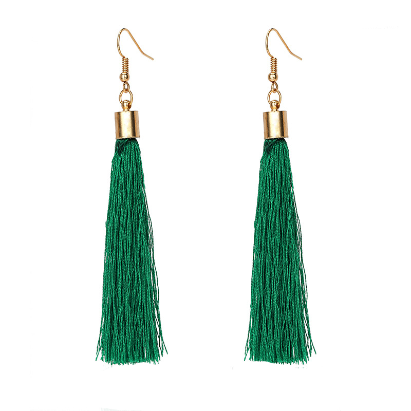 Women's long tassel pendant earrings girls tassel earrings elegant temperament Valentine's Day birthday party wild gift