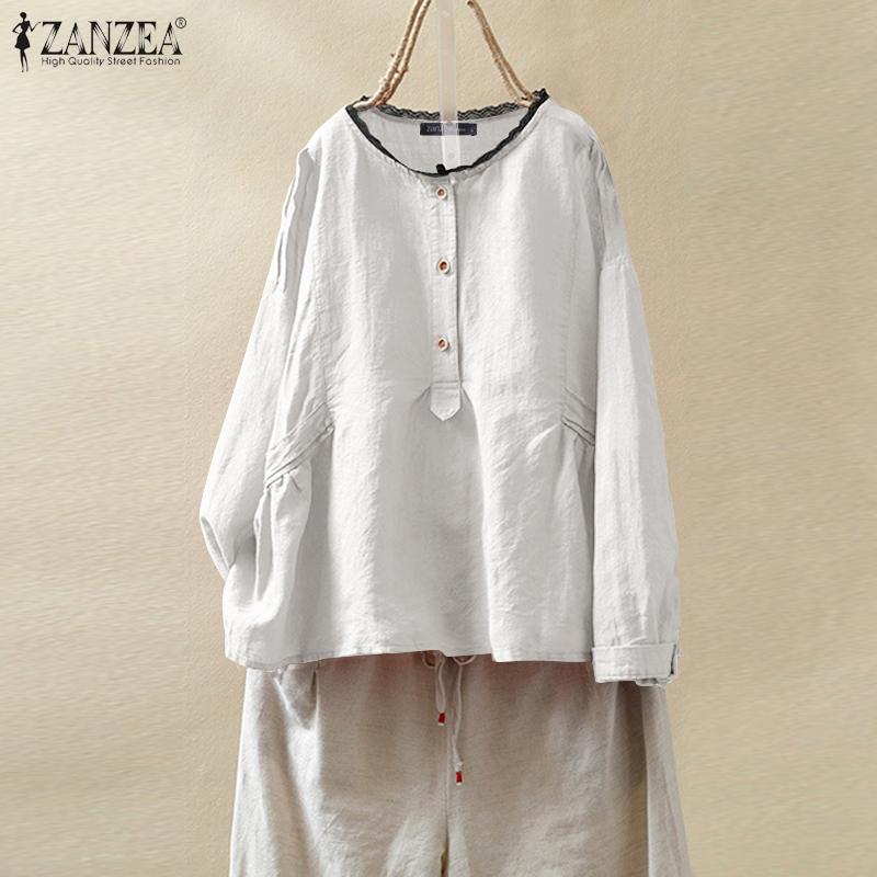 2020 Autumn Long Sleeve Shirts ZANZEA Women Solid Cotton Linen Tunic Tops Casual Vintage Lace Patchwork Blouse Blusas Chemise, Blue
2020 Autumn Long Sleeve Shirts ZANZEA Women Solid Cotton Linen Tunic Tops Casual Vintage Lace Patchwork Blouse Blusas Chemise, Blue