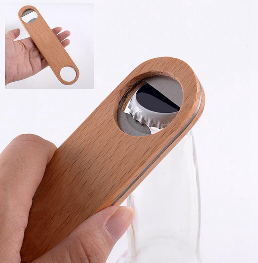 Wood Flat Beer Bottle Opener Vintage Wooden Handle Bar Kitchen Wine Beer Openers For Party Opener supplies KKA7779
Wood Flat Beer Bottle Opener Vintage Wooden Handle Bar Kitchen Wine Beer Openers For Party Opener supplies KKA7779