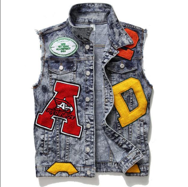Men Jeans Vest Embroidery Letters Print Spring Autumn Casual Sleeveless Denim Jacket Single Breasted Top Tanks /3Xl Vest J3127, As the picture
Men Jeans Vest Embroidery Letters Print Spring Autumn Casual Sleeveless Denim Jacket Single Breasted Top Tanks /3Xl Vest J3127, As the picture
