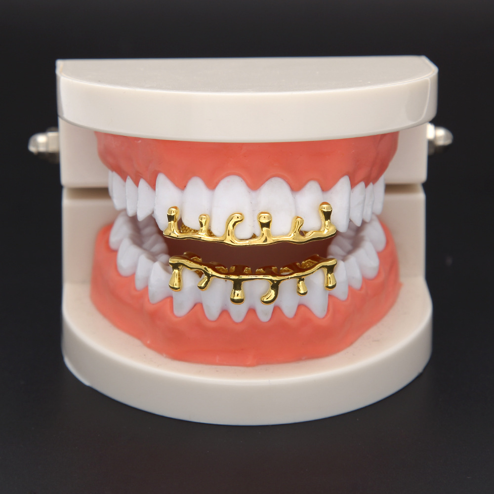 Hip Hop Gold Teeth Grillz Drip 8 Teeth Grills Dental Cosplay Bottom Lower Tooth Caps Rapper Mouth Jewelry Party Gift
Hip Hop Gold Teeth Grillz Drip 8 Teeth Grills Dental Cosplay Bottom Lower Tooth Caps Rapper Mouth Jewelry Party Gift