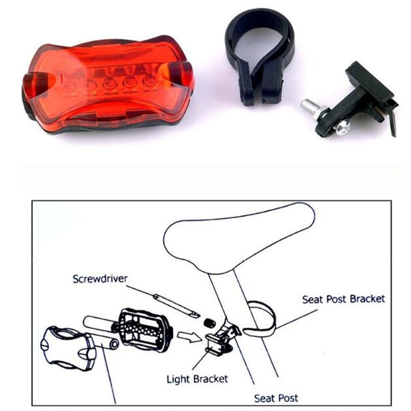 Tail Lighting Bright Bicycle Rear Cycling Safety Flashlight 6 Light Mode Options Led Accessories Fits On Any Bike