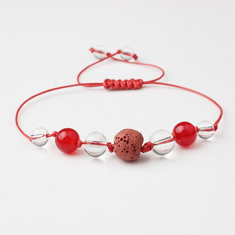 Glass Lava Beads Friendship Bracelet Hand-knitted Beaded Yoga Ladies Essential Oil Aromatherapy Bracelet