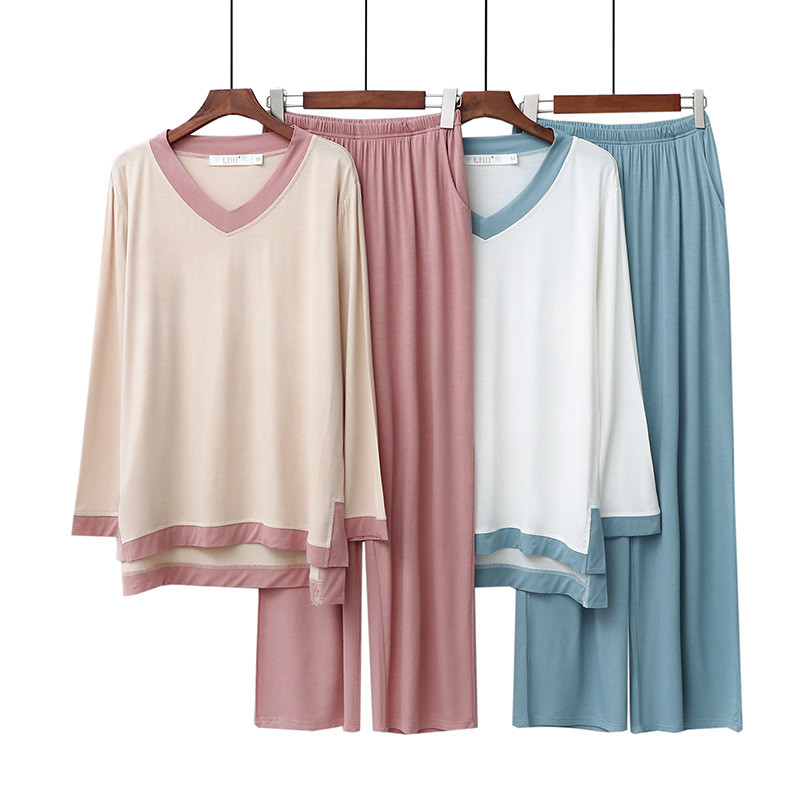 2 Pieces Set Summer Women Loose Modal Home Clothes Casual Atoff Home Soft Modal Pants Sleepwear Long Sleeve Women's Pajamas Set, As photo
2 Pieces Set Summer Women Loose Modal Home Clothes Casual Atoff Home Soft Modal Pants Sleepwear Long Sleeve Women's Pajamas Set, As photo