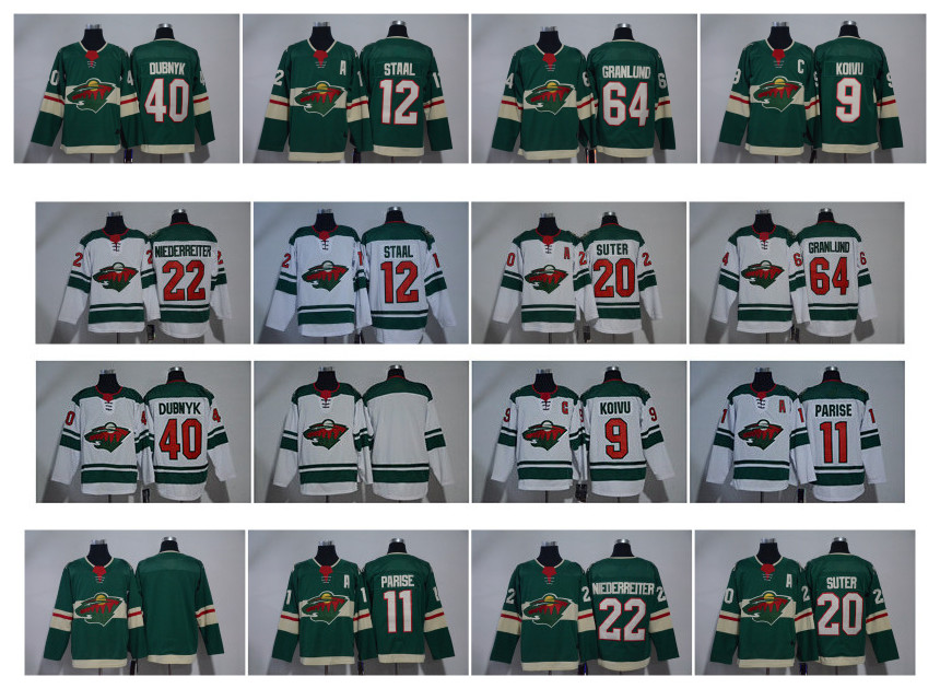 Minnesota Wild Jersey Zach Parise 40 Dubnyk 9 Koivu 20 Ryan Suter 64 Mikael Granlund 12 Eric Staal 16 Jason Zucker 3 Charlie Coyle Hockey, As pic
Minnesota Wild Jersey Zach Parise 40 Dubnyk 9 Koivu 20 Ryan Suter 64 Mikael Granlund 12 Eric Staal 16 Jason Zucker 3 Charlie Coyle Hockey, As pic