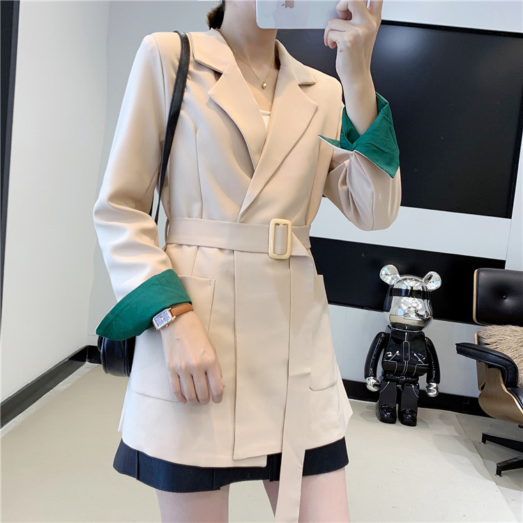 Waistband Long Coat Women Blazer Dress Autumn Winter Slim Long Blazer Check Office Jacket Feminino Outerwear Elegant, Beige
Waistband Long Coat Women Blazer Dress Autumn Winter Slim Long Blazer Check Office Jacket Feminino Outerwear Elegant, Beige