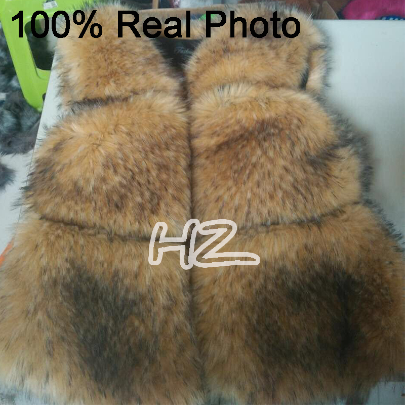 New Arrival Gilet Fashion Women Vest Faux Raccoon Dog Fur Short Vests Coat Female Waistcoat Pc147 B4