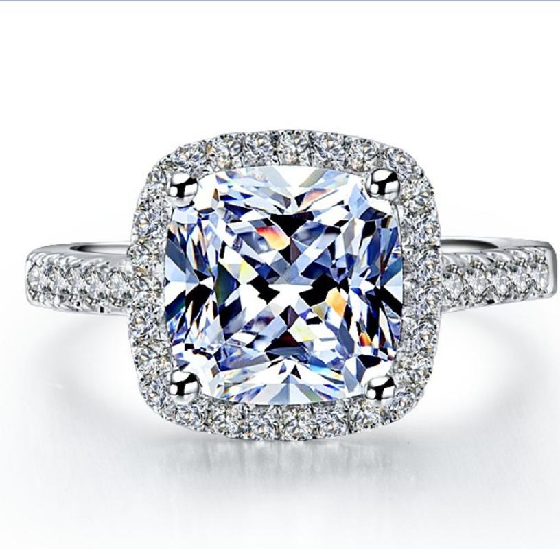 Cluster Rings 2Ct Cushion Cut Engagement 925 Sterling Silver Diamond Ring For Women Bridal Jewelry White Gold Color
Cluster Rings 2Ct Cushion Cut Engagement 925 Sterling Silver Diamond Ring For Women Bridal Jewelry White Gold Color