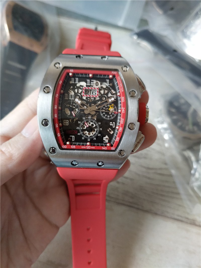 New Arrival Men's Sport Watch Top Quality Luxury Watch Mechanical Wristwatch Skeleton Dial Steel Bezel Rubber Strap 005