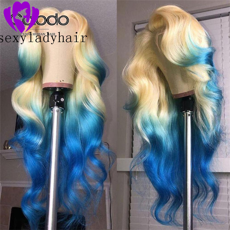 Ombre Blue Wig Heat Resistant Fiber Hair Synthetic Lace Front Wig 180% Density Glueless Natural Wave Wigs For Black Women, Ombre color
Ombre Blue Wig Heat Resistant Fiber Hair Synthetic Lace Front Wig 180% Density Glueless Natural Wave Wigs For Black Women, Ombre color