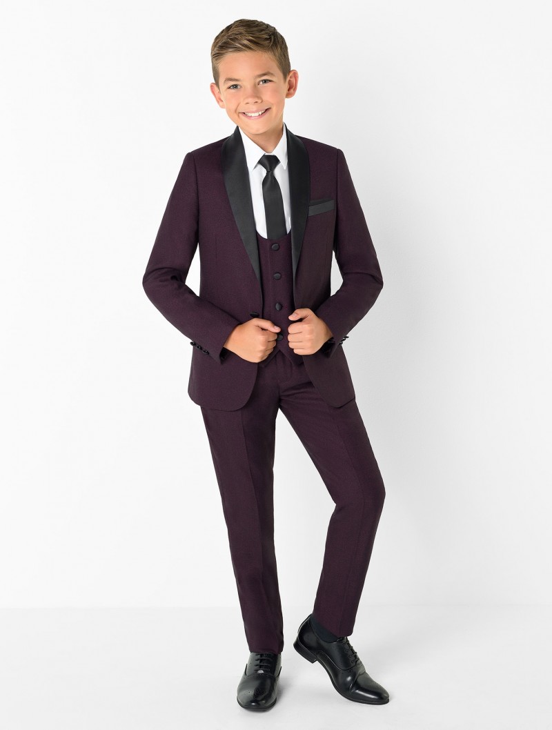 Little Boy Formal Suits Dinner Tuxedos for Wedding Party Little Boy Groomsmen Kids Children Prom Suit Formal Wear (Jacket+Pants+Vest)