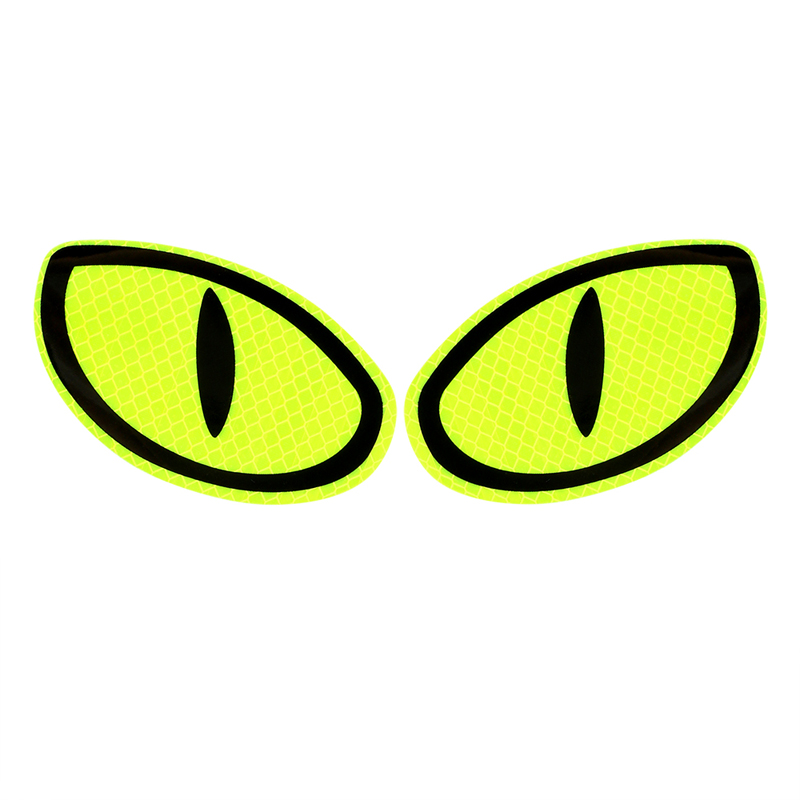 Car Reflective Cat Eyes Sticker 2pcs/Set Motorcycle Warning Stickers Rearview Mirror Decals For Auto Notebook Guitar skateboard Luggage Decorate