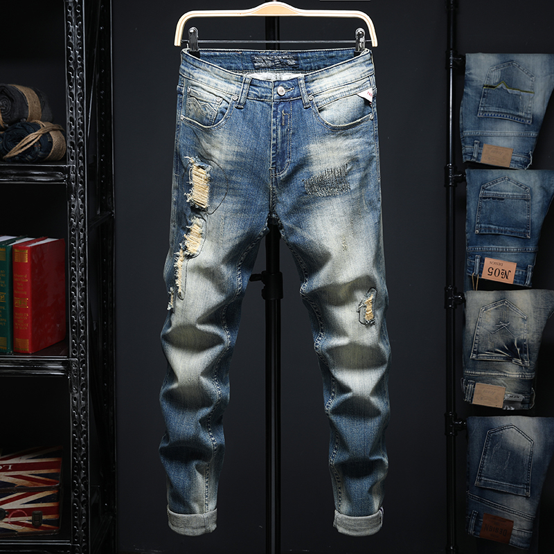 AH02181 Fashion Men's Jeans 2020 Runway European Design party style Men's Clothing, As pic
AH02181 Fashion Men's Jeans 2020 Runway European Design party style Men's Clothing, As pic