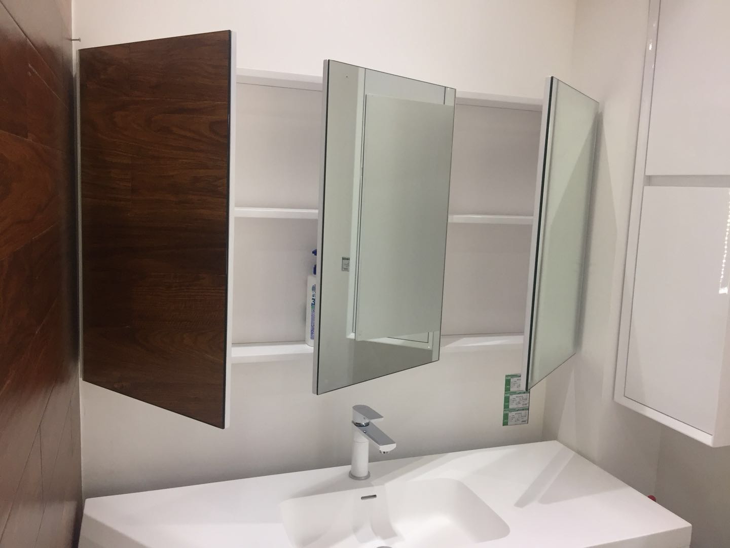 1300mm Bathroom Mirror Cabin Furniture Soft closing technique Solid Surface Stone Basin Floor Mounted Vanity 2903