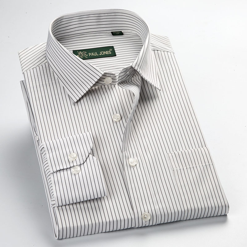 High Quality New Summer Spring Plus Size S 5Xl Long Sleeve Striped Men Dress Shirts Regular Fit Non Iron Easy Care B3