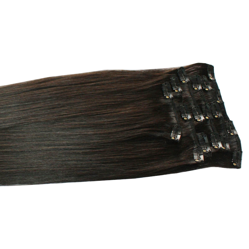 8pcs 120gram european hair machine made remy straight natural color clip in hair extensions human hair pieces 1226 inch free dhl