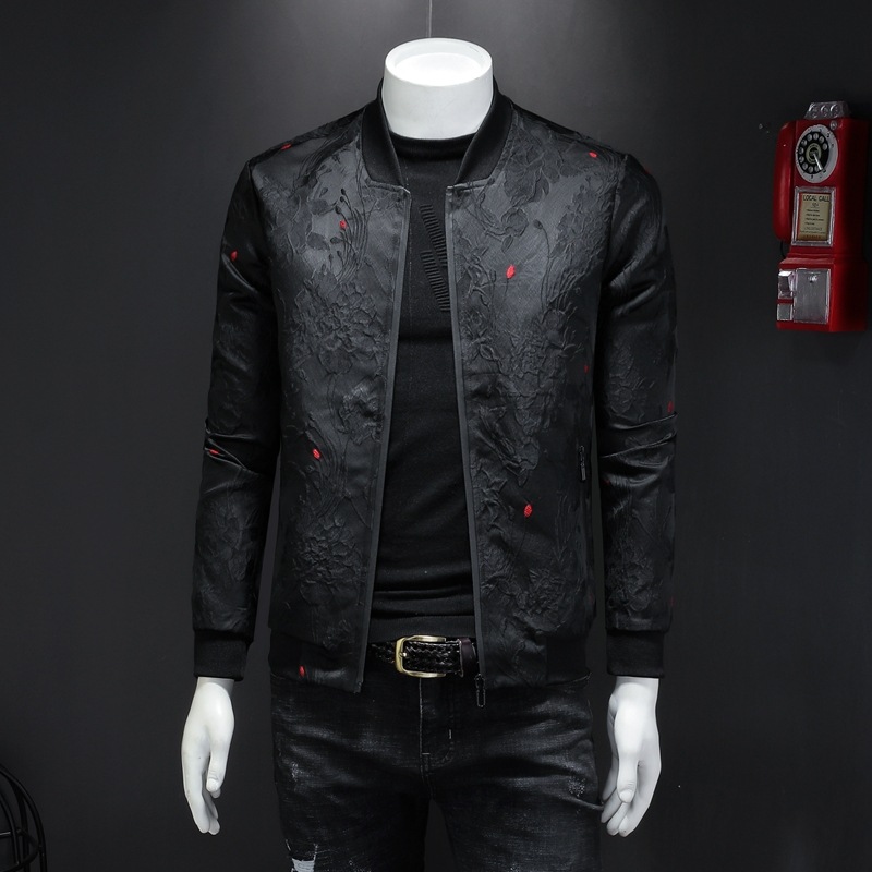 Men's Jackets 2021 Puff Jacquard Black Bomber Jacket Men Spring Autumn Casual Coat Flower Slim Fit Pattern
Men's Jackets 2021 Puff Jacquard Black Bomber Jacket Men Spring Autumn Casual Coat Flower Slim Fit Pattern