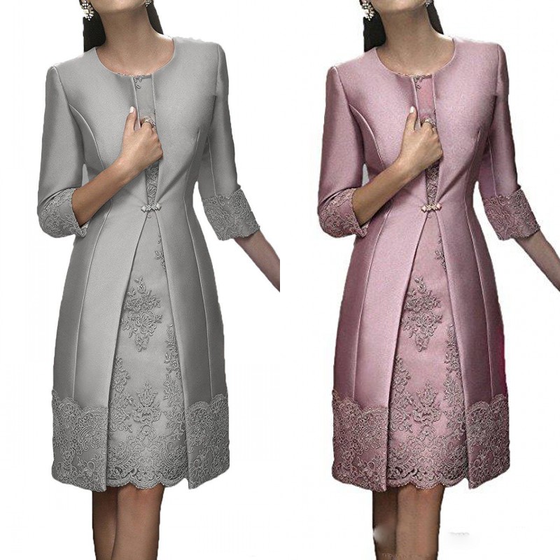 Elegant Rose Gold Mother Of The Bride Dress Suit Gowns With Jacket Formal Party Gowns VIntage Satin Lace Applique Wedding Guest Dress
Elegant Rose Gold Mother Of The Bride Dress Suit Gowns With Jacket Formal Party Gowns VIntage Satin Lace Applique Wedding Guest Dress