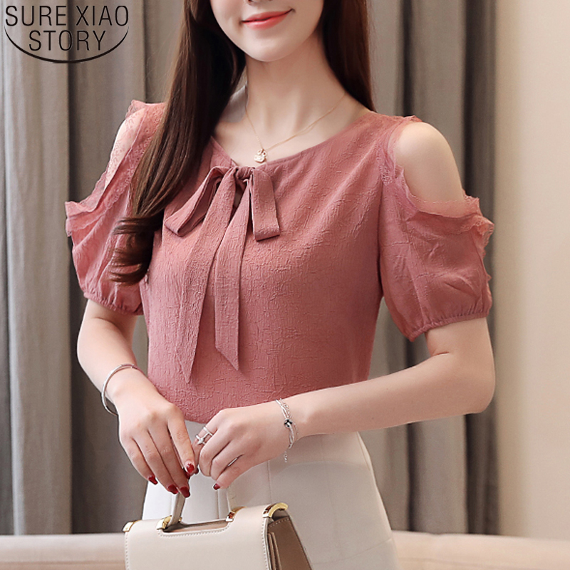 Summer Women Off Should Blouse 2020 New Pink Round Collar Ladies Tops Fashion Korean Bow Lace Chiffon Spliced Clothes 9033 50, Red
Summer Women Off Should Blouse 2020 New Pink Round Collar Ladies Tops Fashion Korean Bow Lace Chiffon Spliced Clothes 9033 50, Red