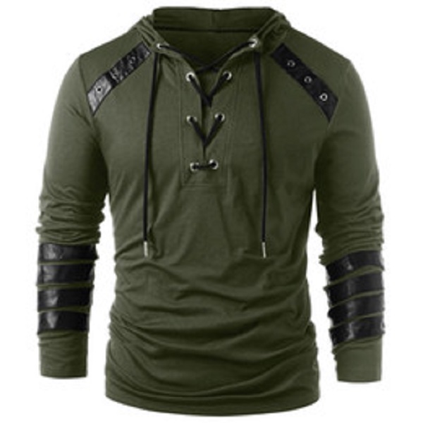 Men's Fashion Faux Leather Lace Up Hoodie for Boyfriend New Style Drawstring Hoodie Pullover Sweatshirt Full Sleeves, Green
Men's Fashion Faux Leather Lace Up Hoodie for Boyfriend New Style Drawstring Hoodie Pullover Sweatshirt Full Sleeves, Green