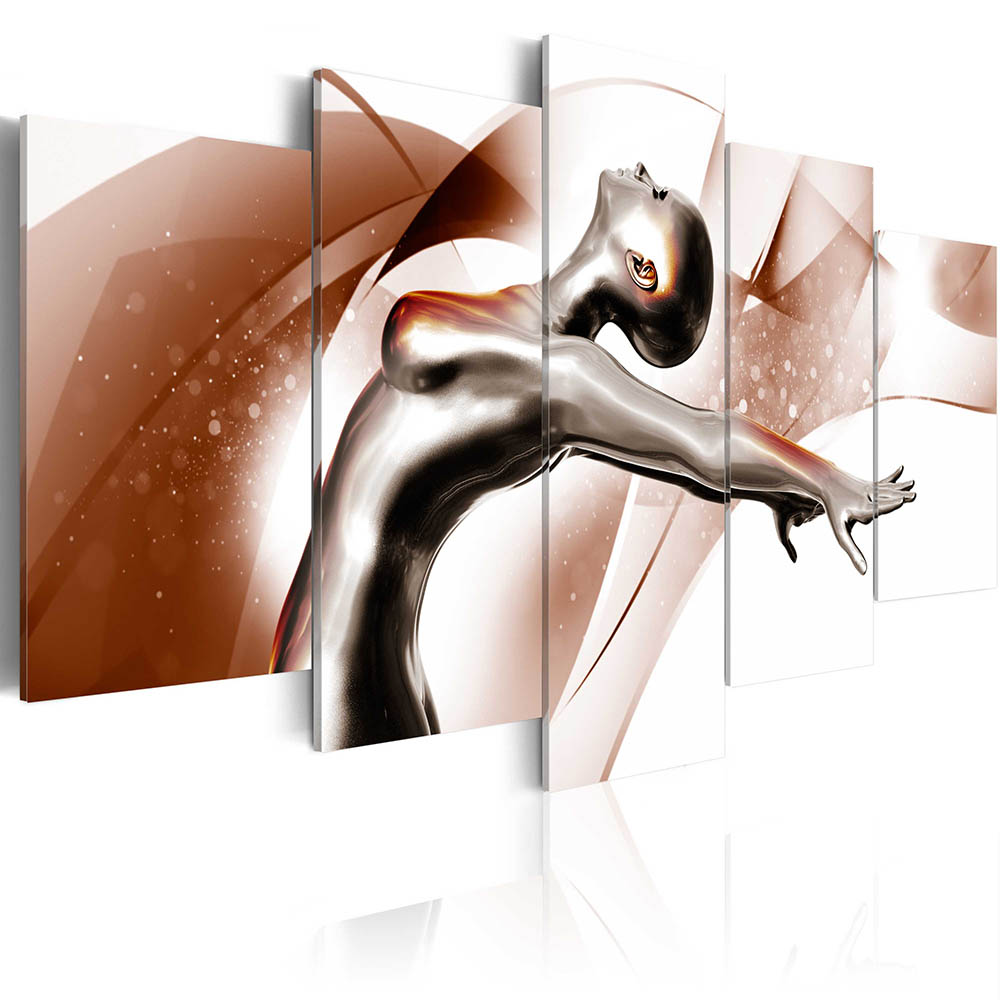 ( No Frame ) Naked Metal Dancer Canvas Print Modern Fashion Art Painting Gift for Love , Choose Color & Size