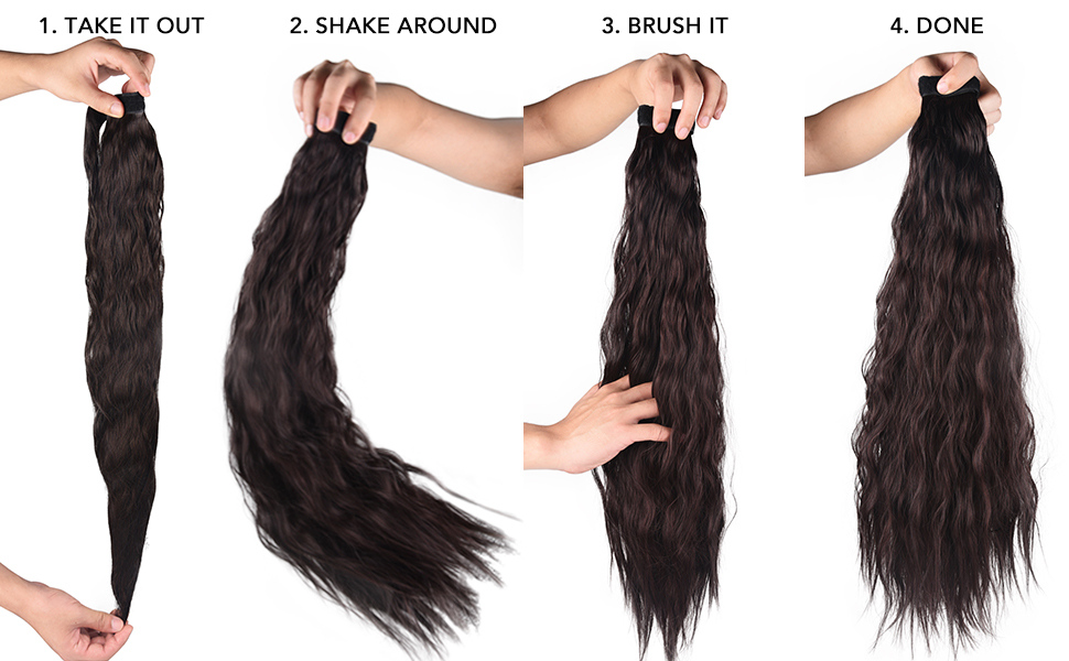 100 human Clip in Ponytail Extension Long loose wave Kinky Thick Curly Hair Fluffy Pony Tail Wrap Around ponytail hairpiece 140g