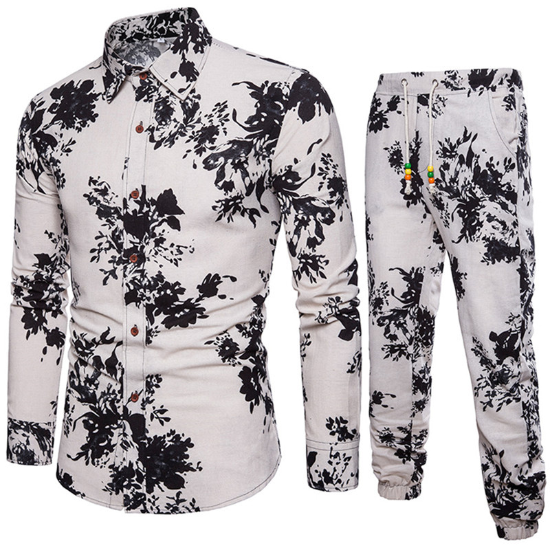 Men Suits Plant Style Trees Print Clothes High Quality Linen Long Pant Male Tracksuits Europe Boy Party Set Leisure Suits, Set b
Men Suits Plant Style Trees Print Clothes High Quality Linen Long Pant Male Tracksuits Europe Boy Party Set Leisure Suits, Set b