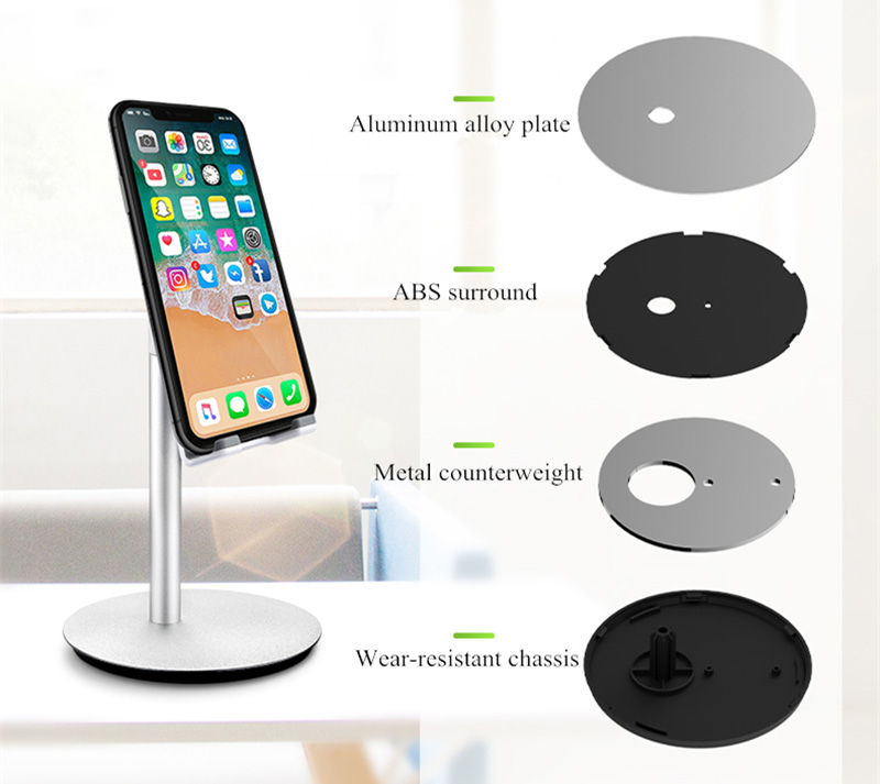 Desktop Tablet Holder Heighten 168mm Aluminum Adjustable Stand Hands Free Mobile Phone Tablets Bracket for iPad Air Mini iPhone11