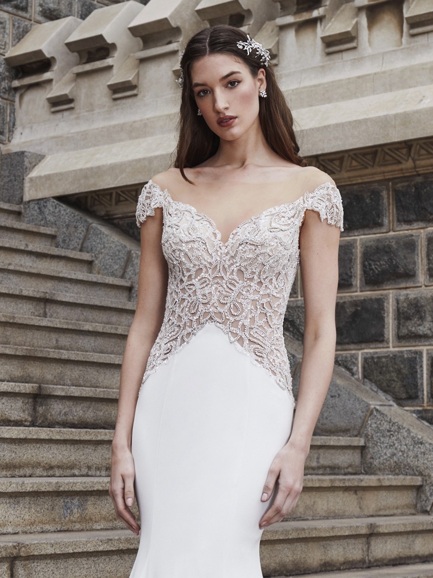 Mermaid Amazing Beaded Lace Wedding Dresses Sheer Bateau Neck Bridal Gowns Backless Sweep Train Robes De Mari E